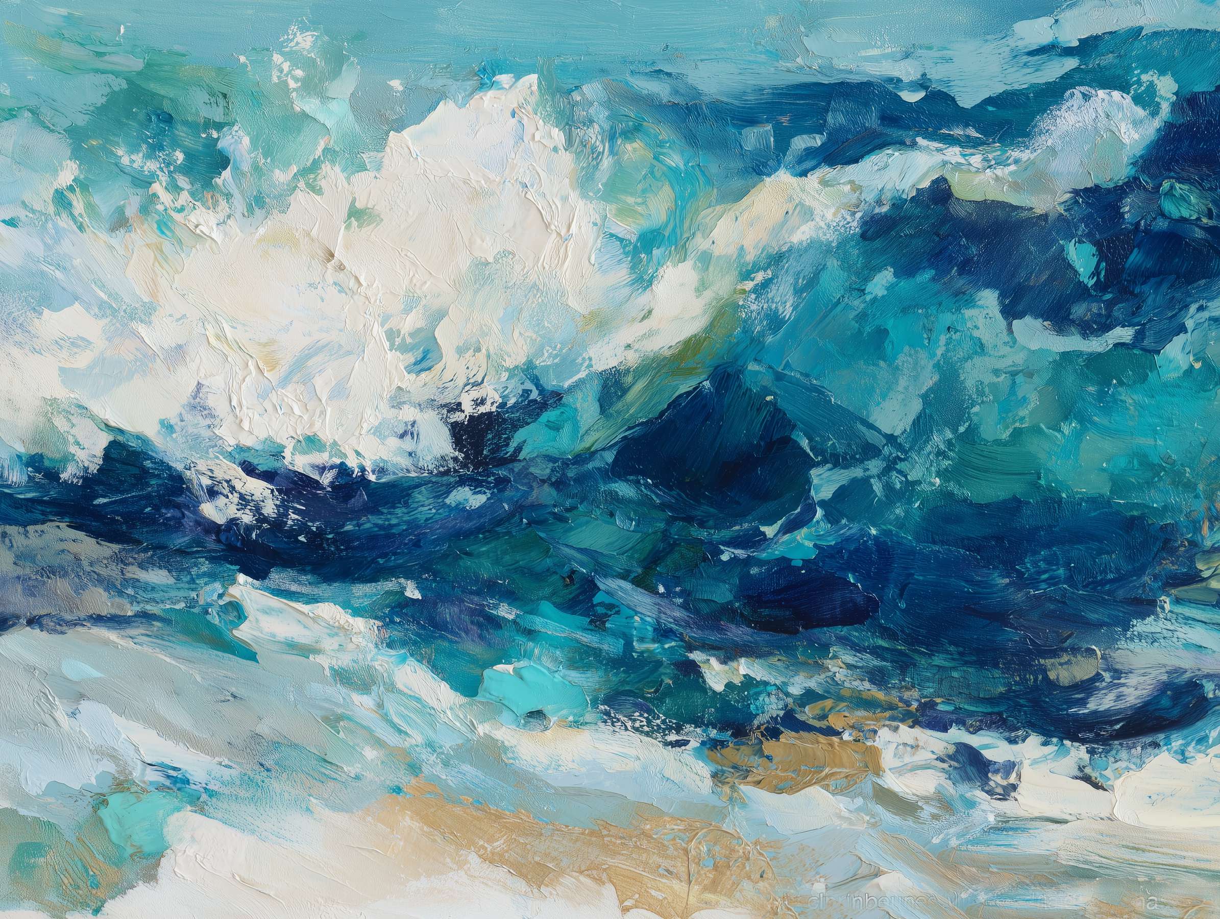 抽象油彩画 抽象油画《滂沱的色彩》 – 大盆图社